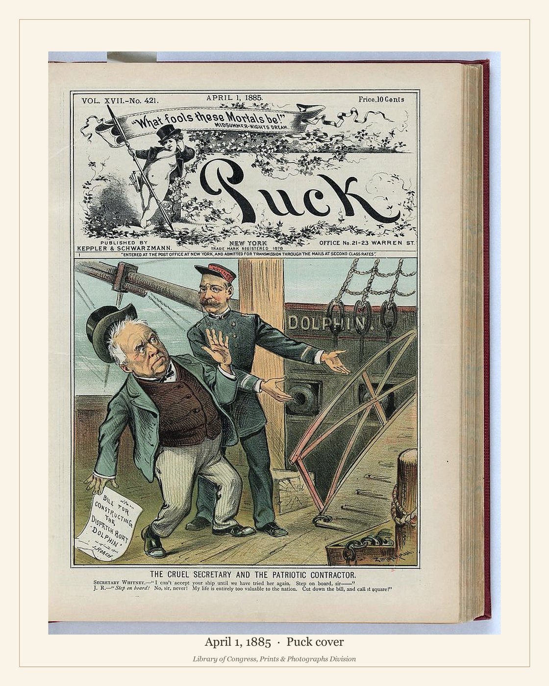 Puck cover — April 1, 1885 — watermarked preview