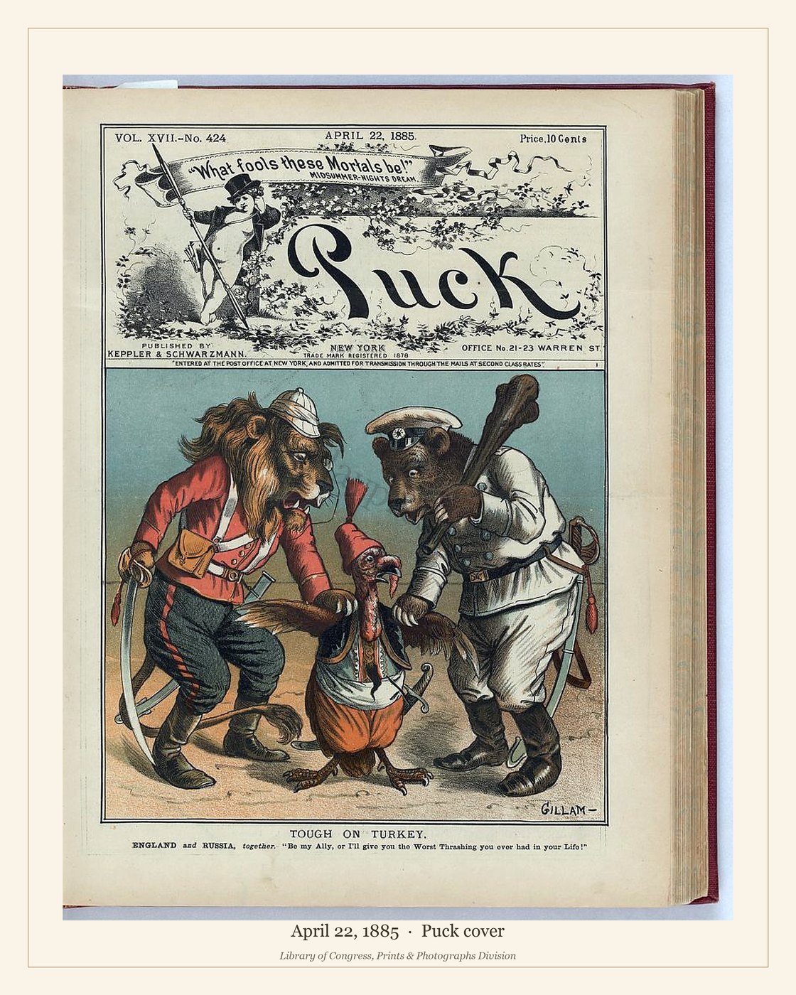 Puck cover — April 22, 1885 — watermarked preview