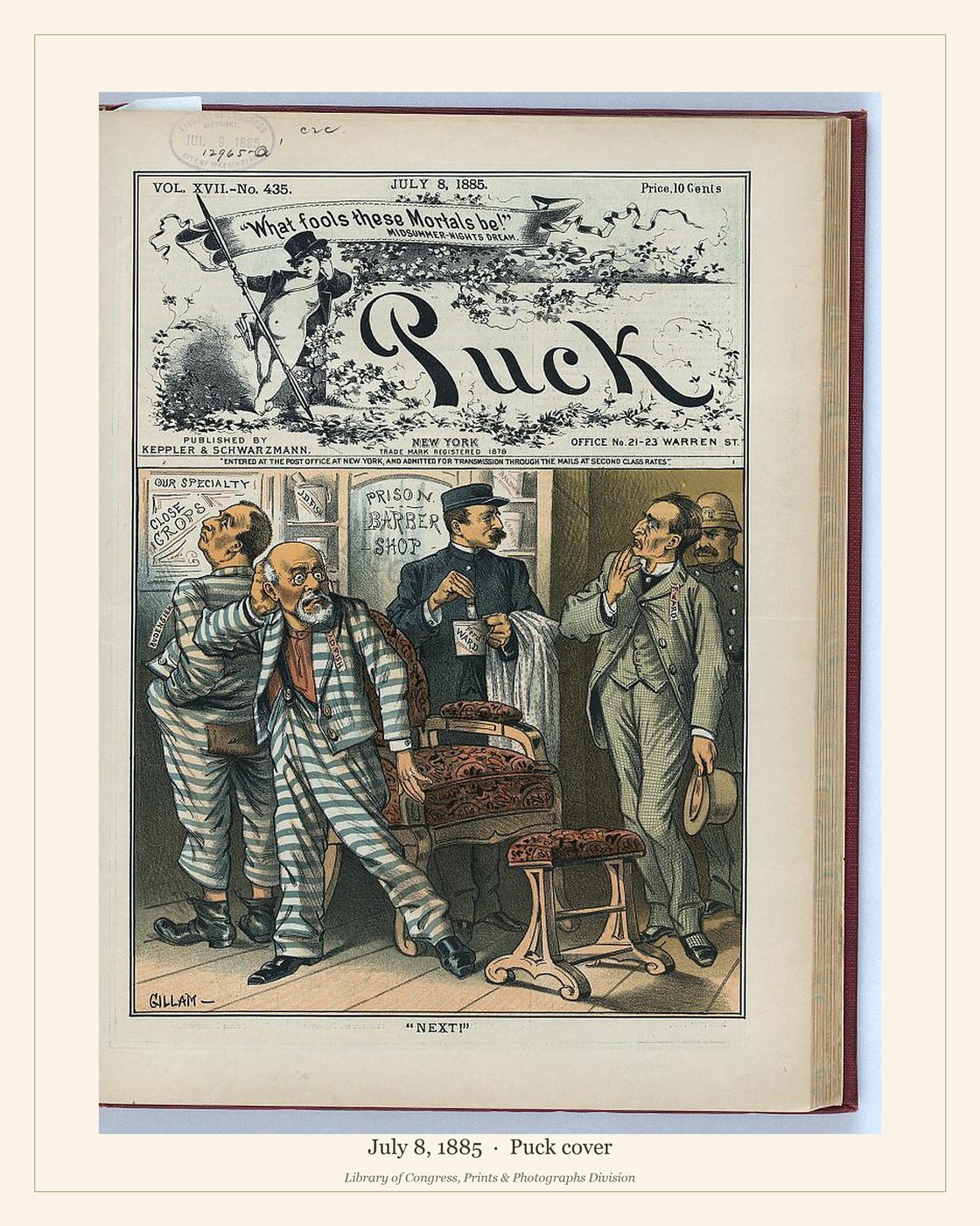 Puck cover — July 8, 1885 — watermarked preview