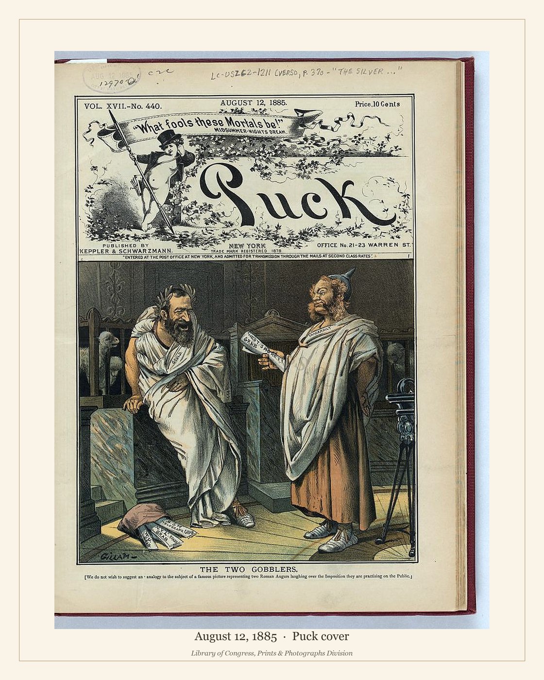 Puck cover — August 12, 1885 — watermarked preview