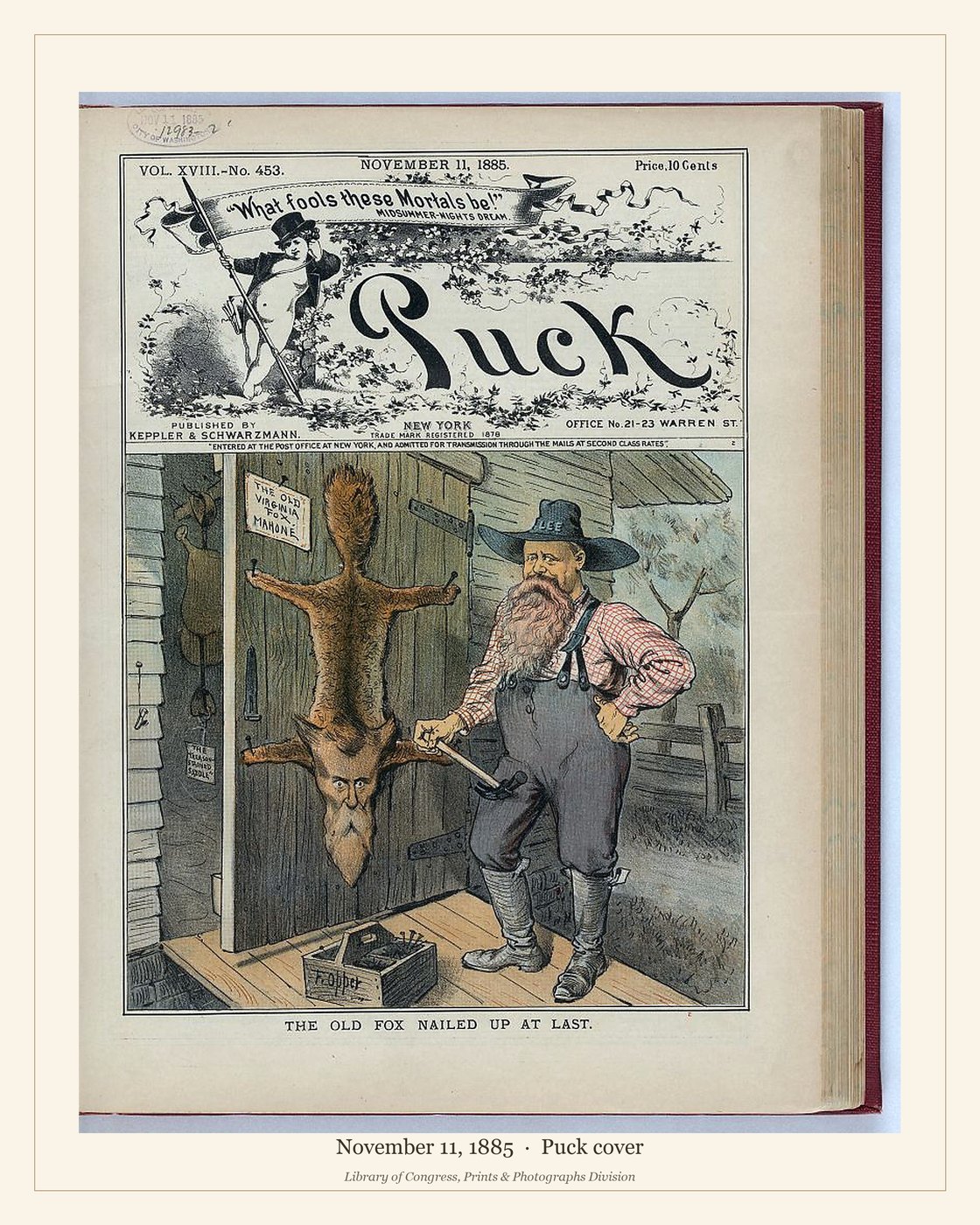 Puck cover — November 11, 1885 — watermarked preview