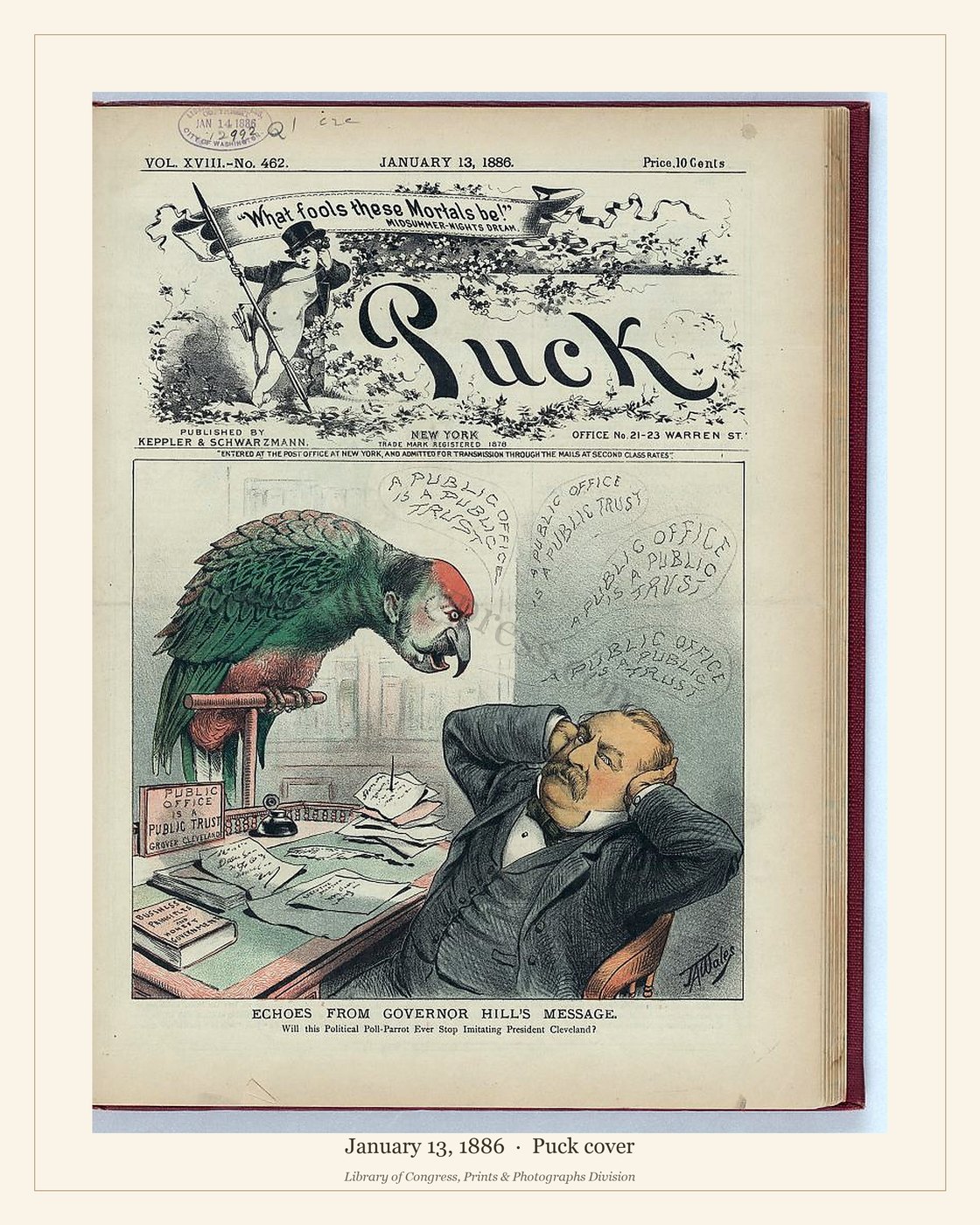 Puck cover — January 13, 1886 — watermarked preview