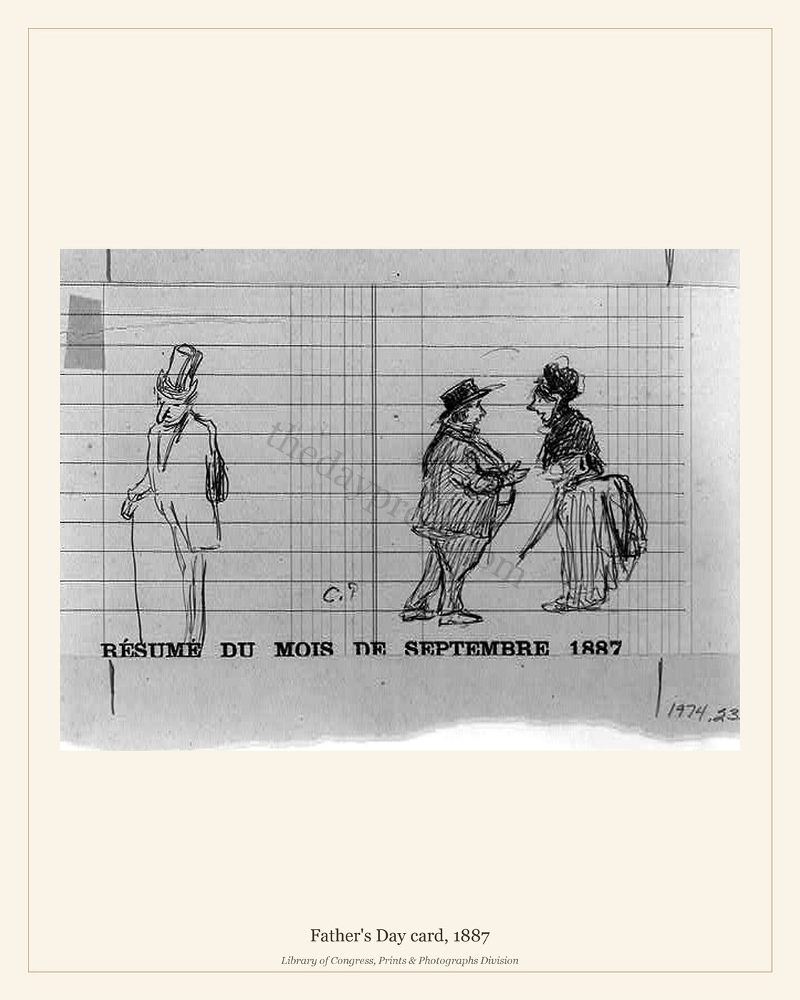Father's Day card, 1887 — watermarked preview