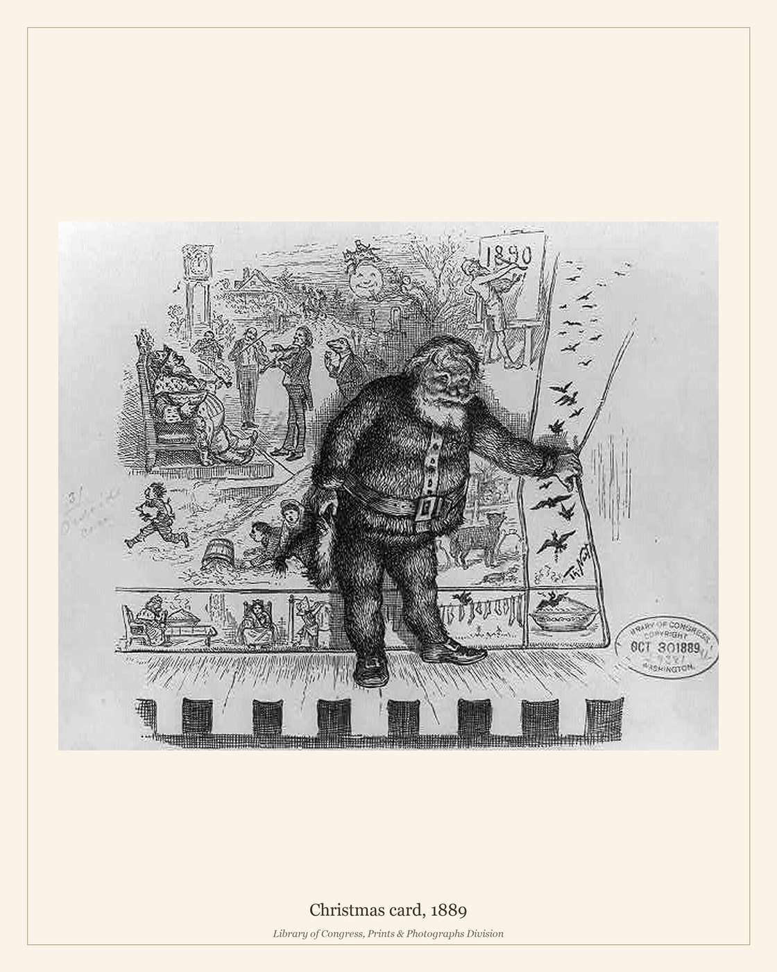 Christmas card, 1889 — watermarked preview