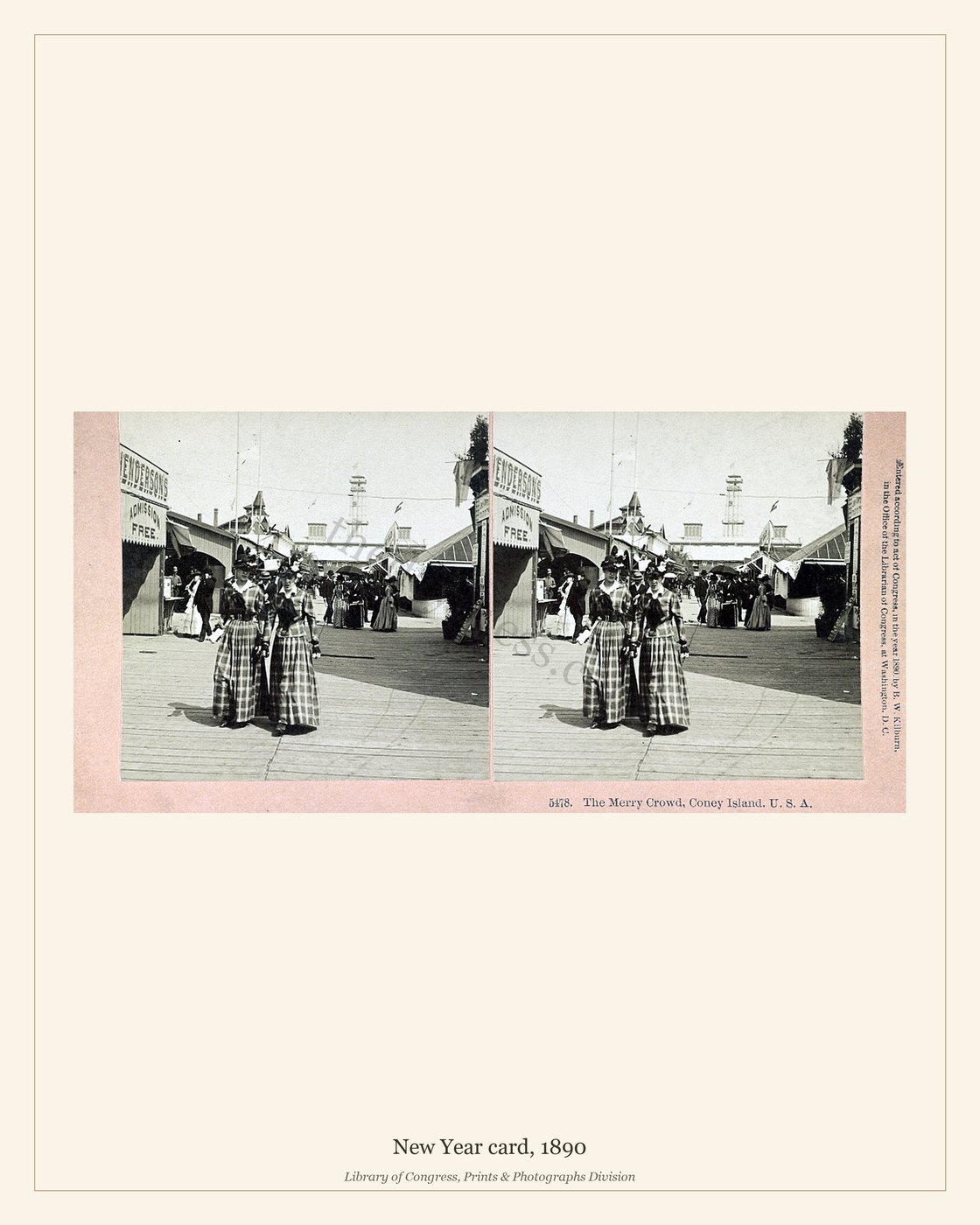 New Year card, 1890 — watermarked preview
