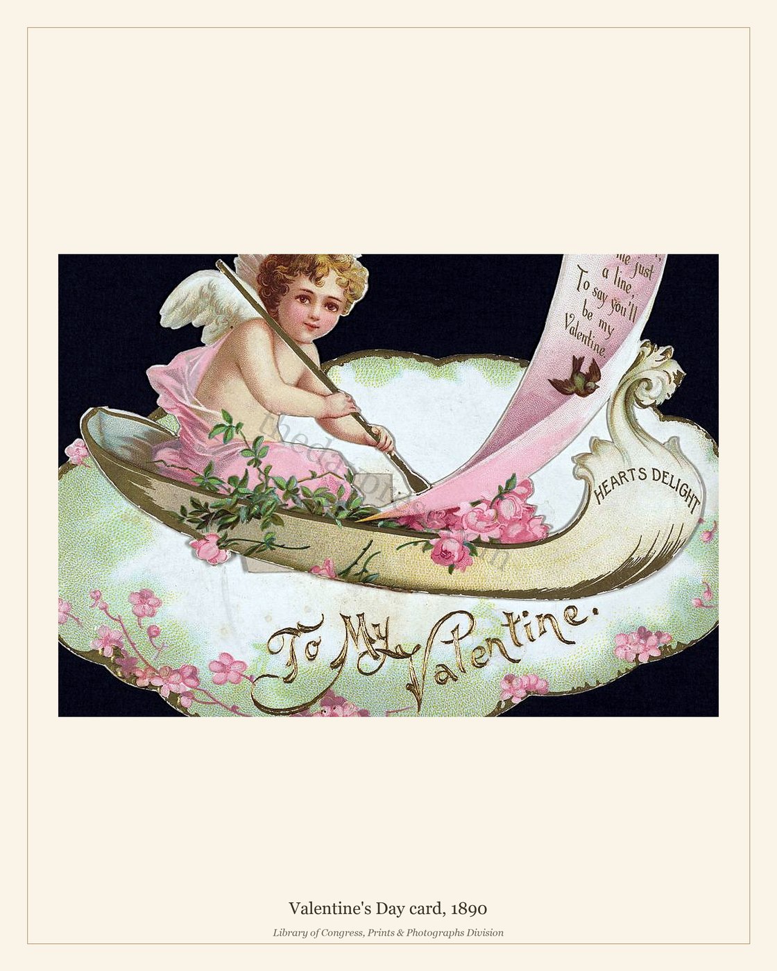 Valentine's Day card, 1890 — watermarked preview