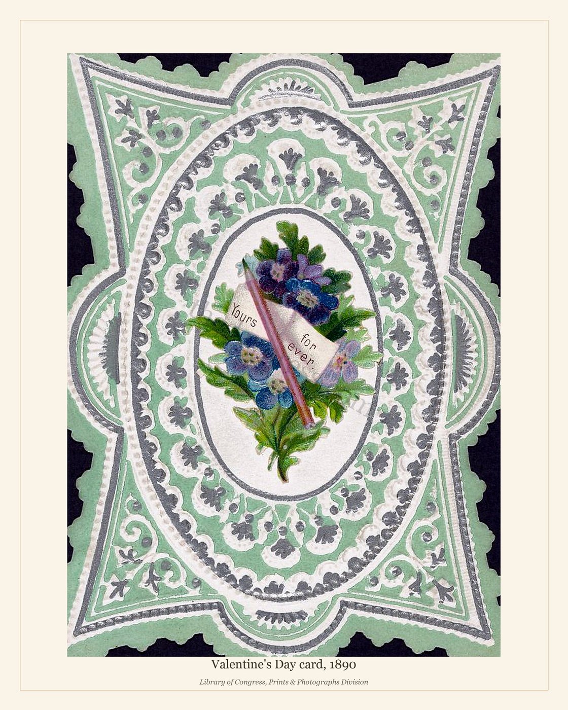 Valentine's Day card, 1890 — watermarked preview