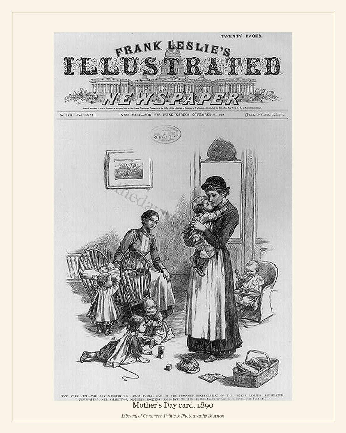 Mother's Day card, 1890 — watermarked preview