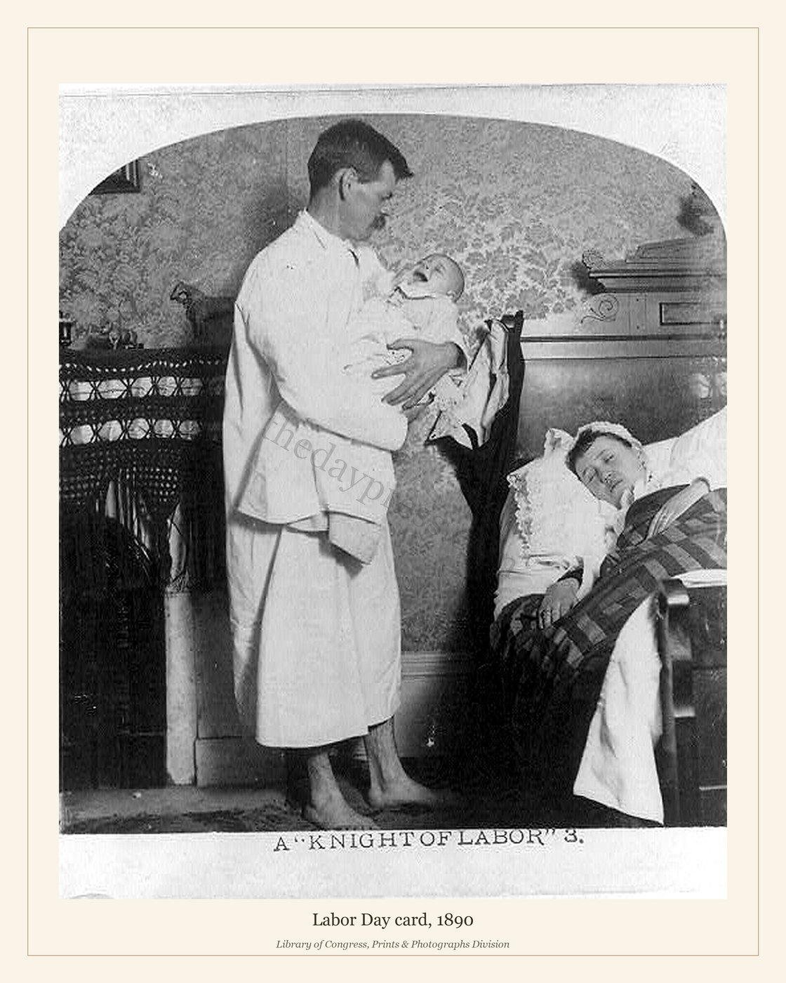 Labor Day card, 1890 — watermarked preview