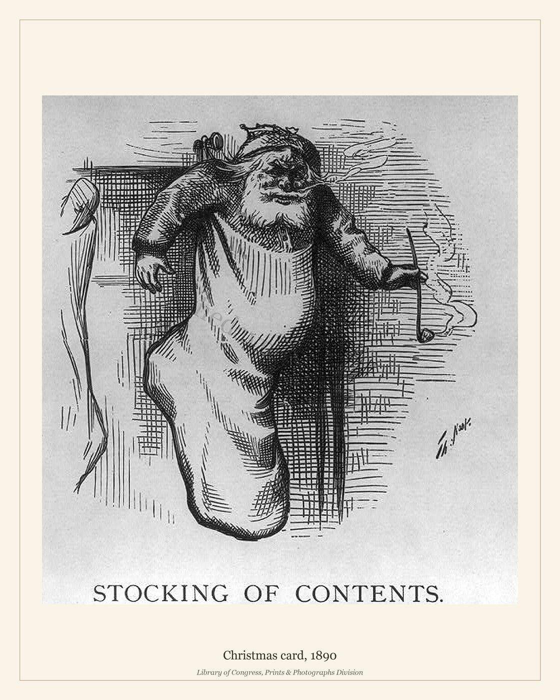 Christmas card, 1890 — watermarked preview