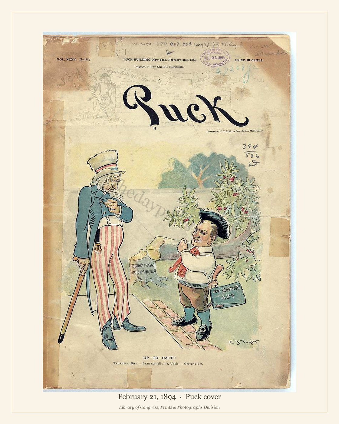 Puck cover — February 21, 1894 — watermarked preview
