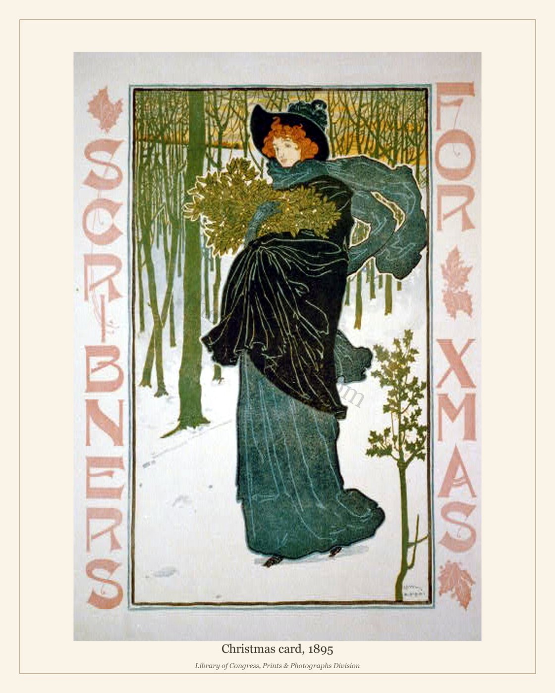 Christmas card, 1895 — watermarked preview