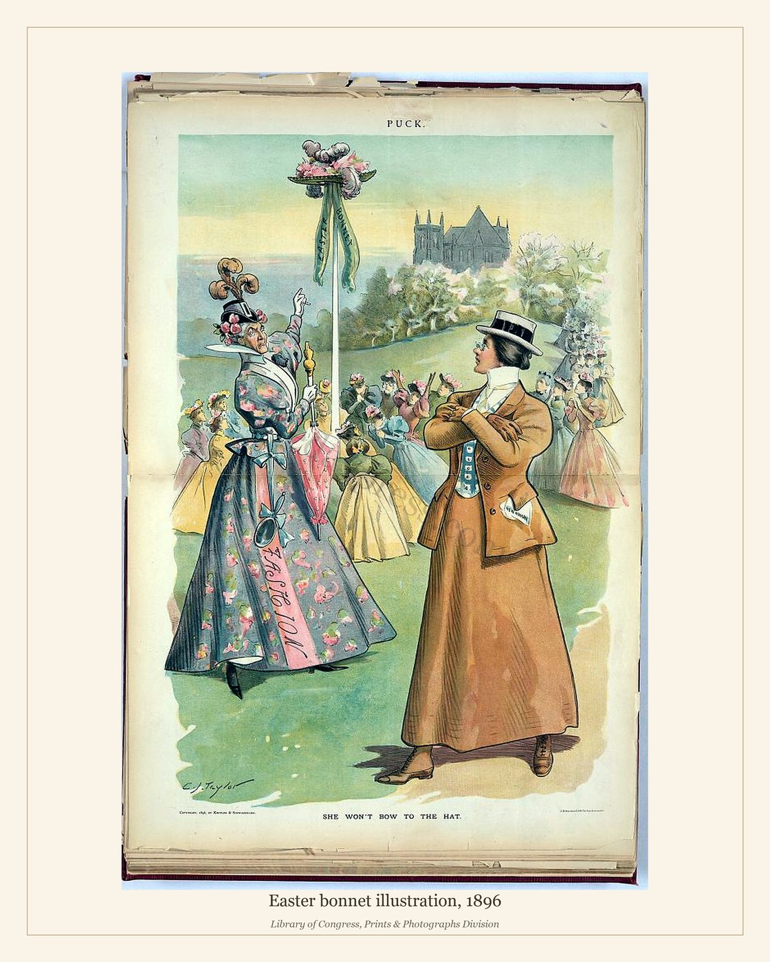 Easter bonnet illustration, 1896 — watermarked preview
