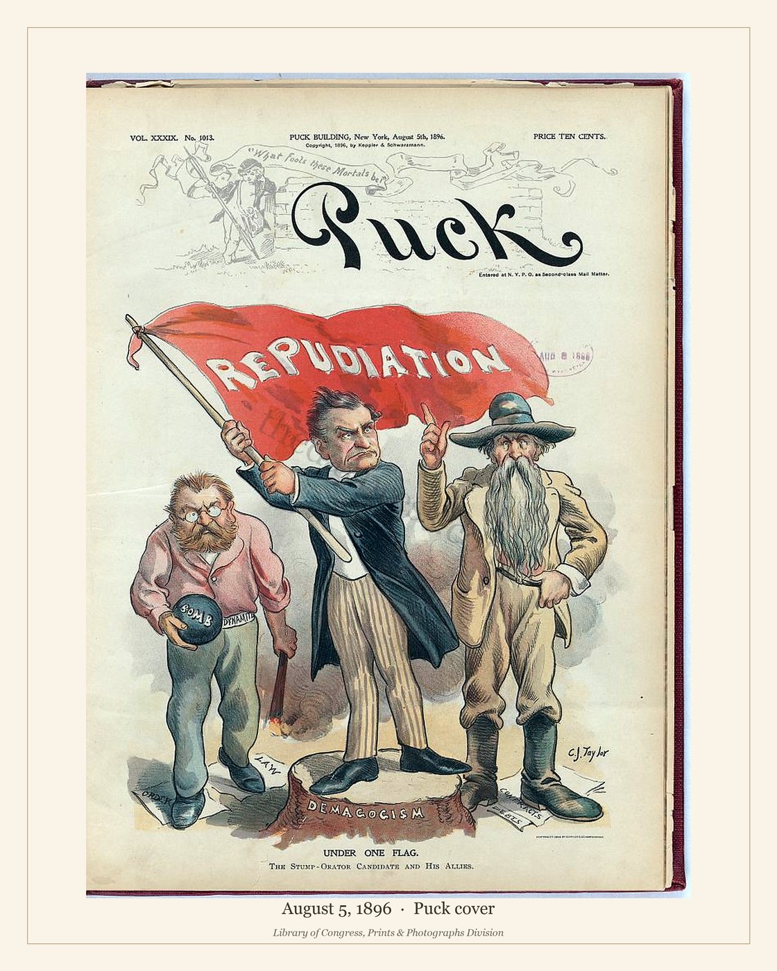 Puck cover — August 5, 1896 — watermarked preview