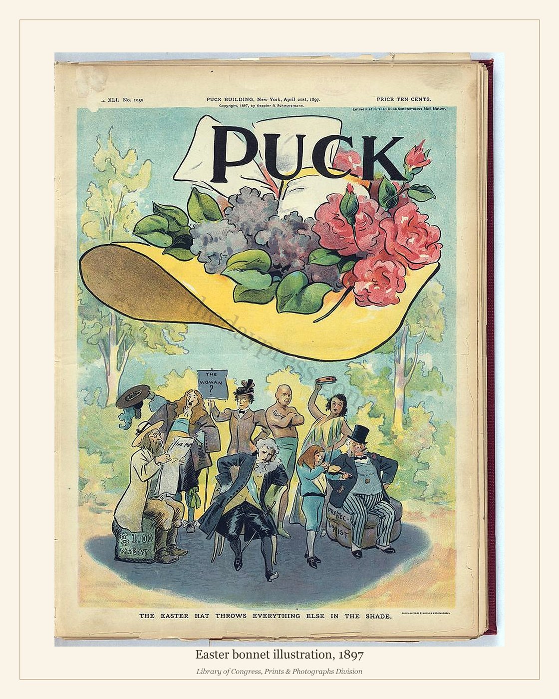 Easter bonnet illustration, 1897 — watermarked preview