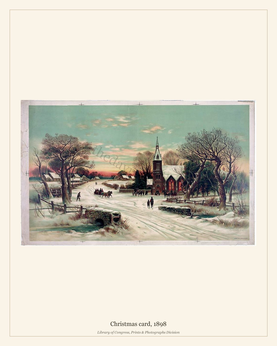 Christmas card, 1898 — watermarked preview