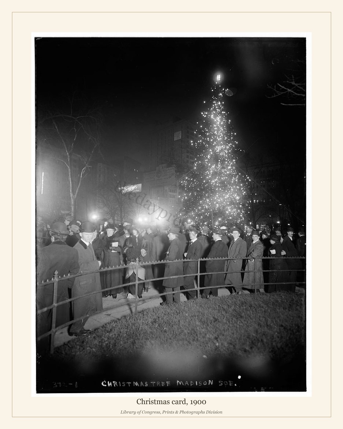 Christmas card, 1900 — watermarked preview