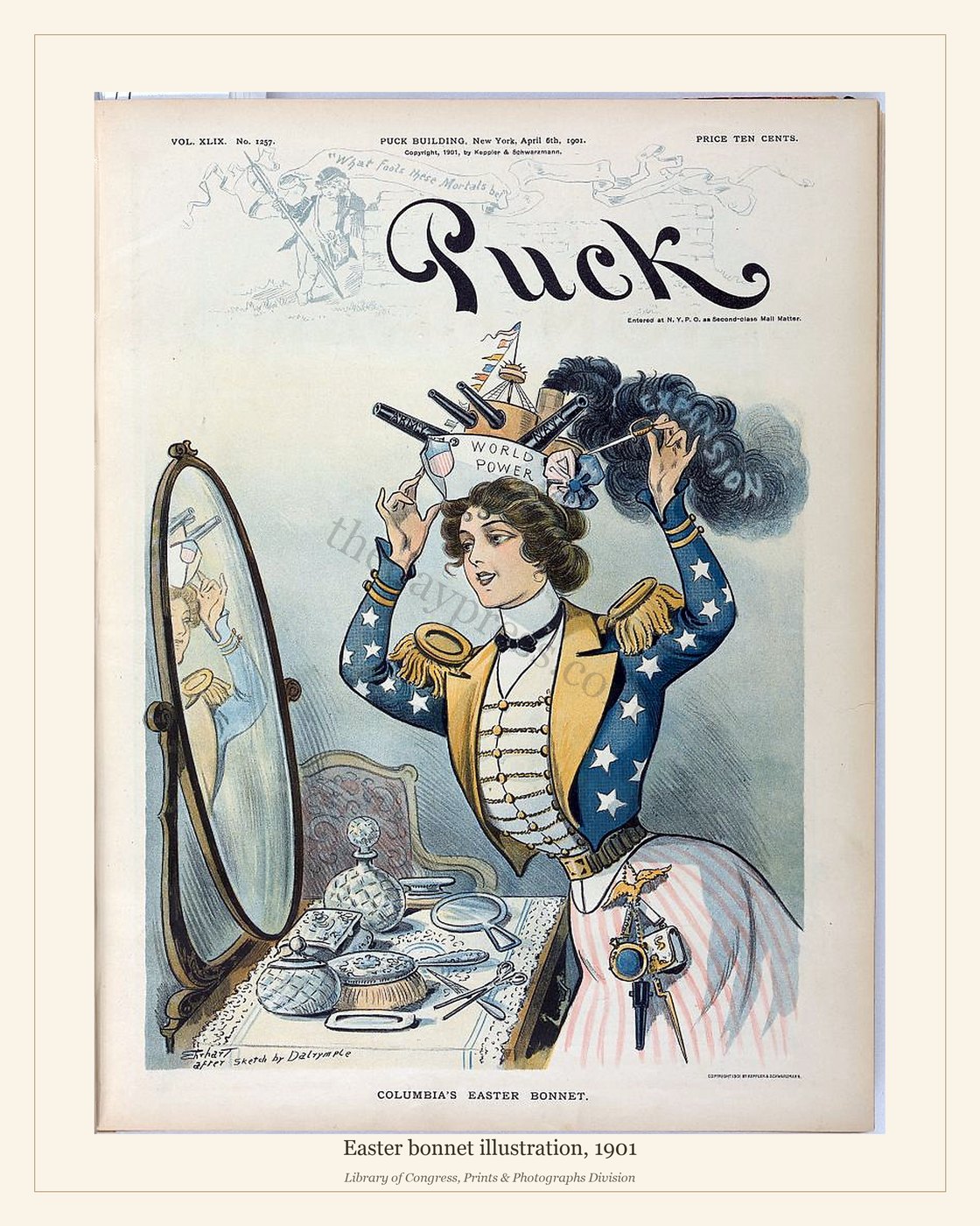 Easter bonnet illustration, 1901 — watermarked preview