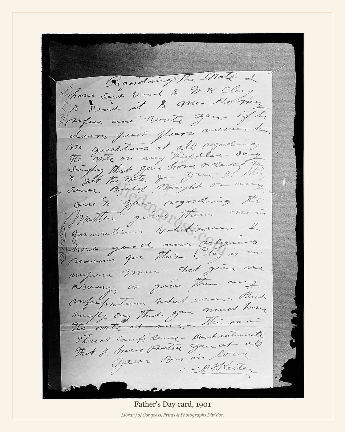 Father's Day card, 1901 — watermarked preview