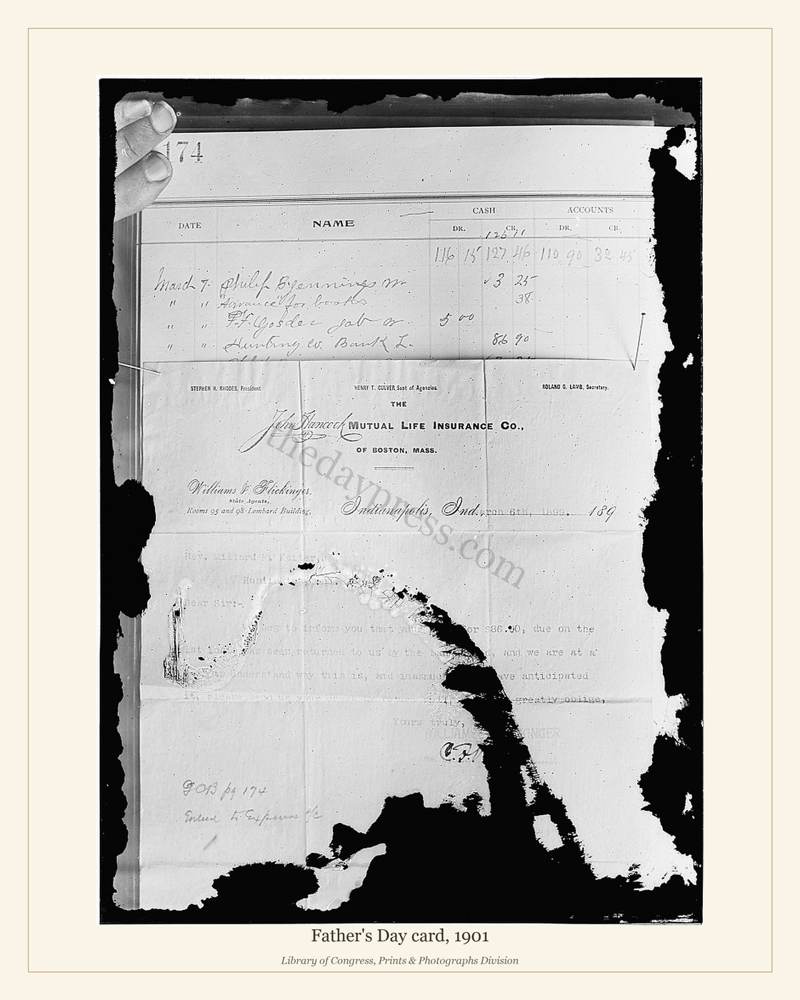 Father's Day card, 1901 — watermarked preview