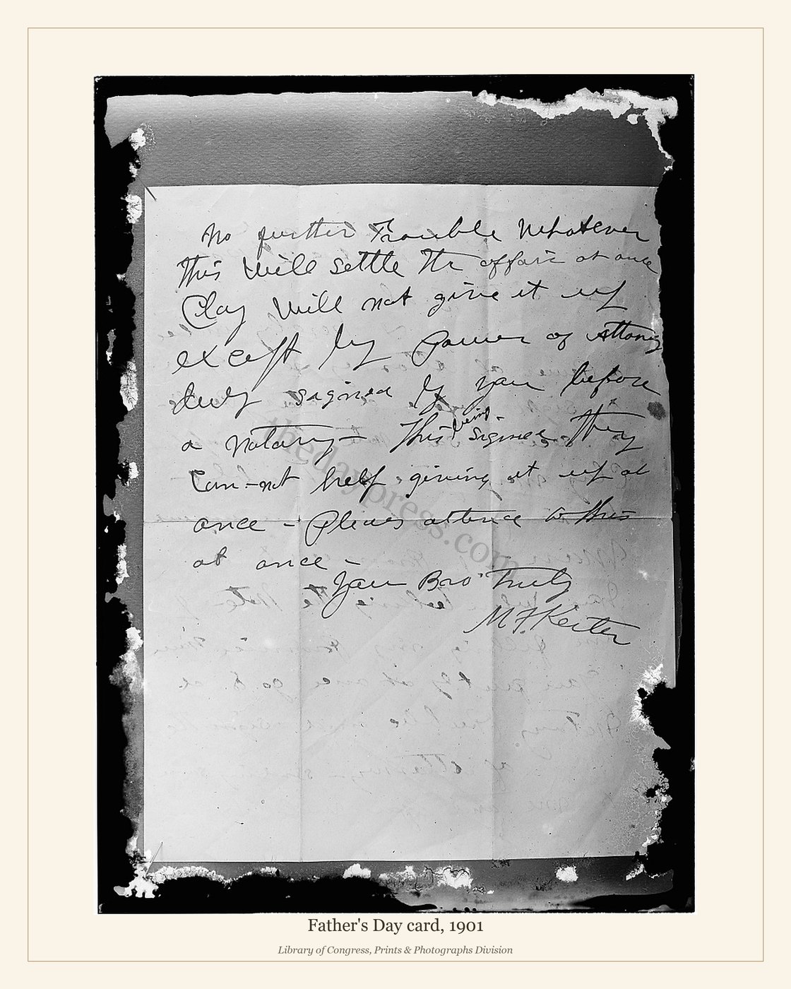 Father's Day card, 1901 — watermarked preview