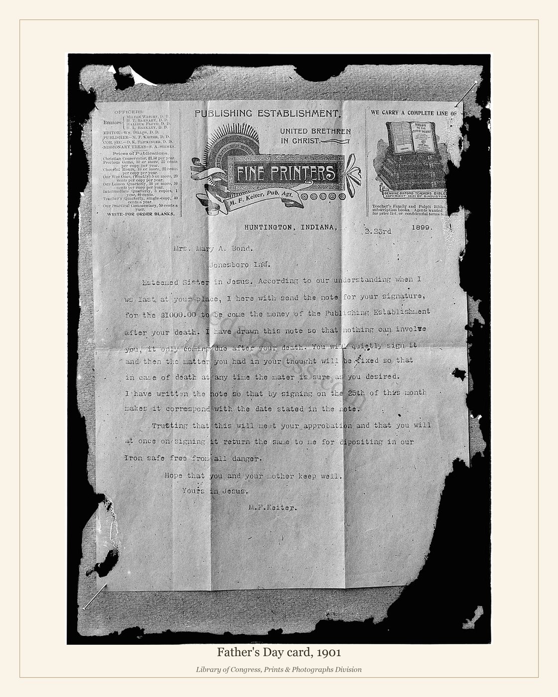 Father's Day card, 1901 — watermarked preview