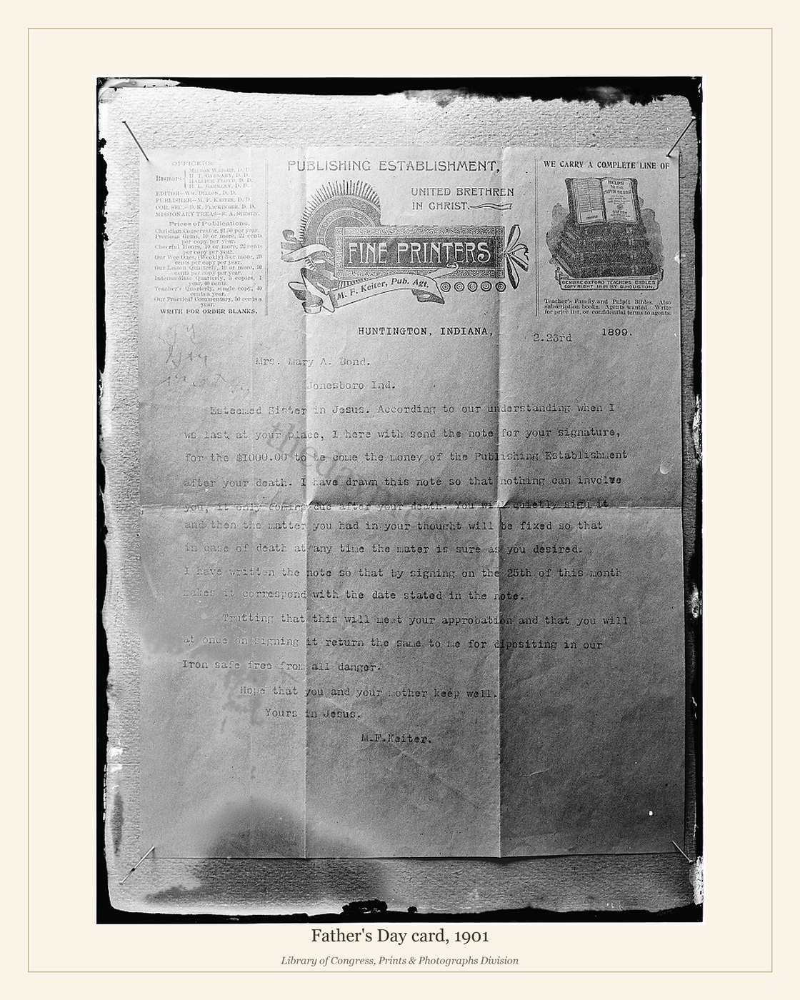 Father's Day card, 1901 — watermarked preview