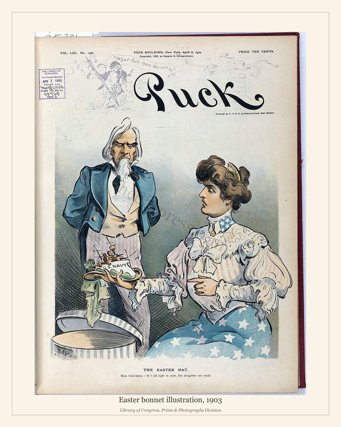 Easter bonnet illustration, 1903 — watermarked preview