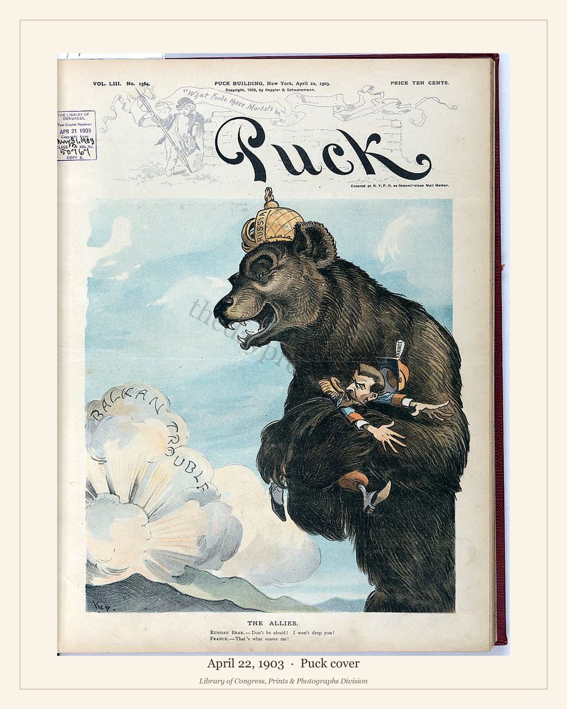 Puck cover — April 22, 1903 — watermarked preview