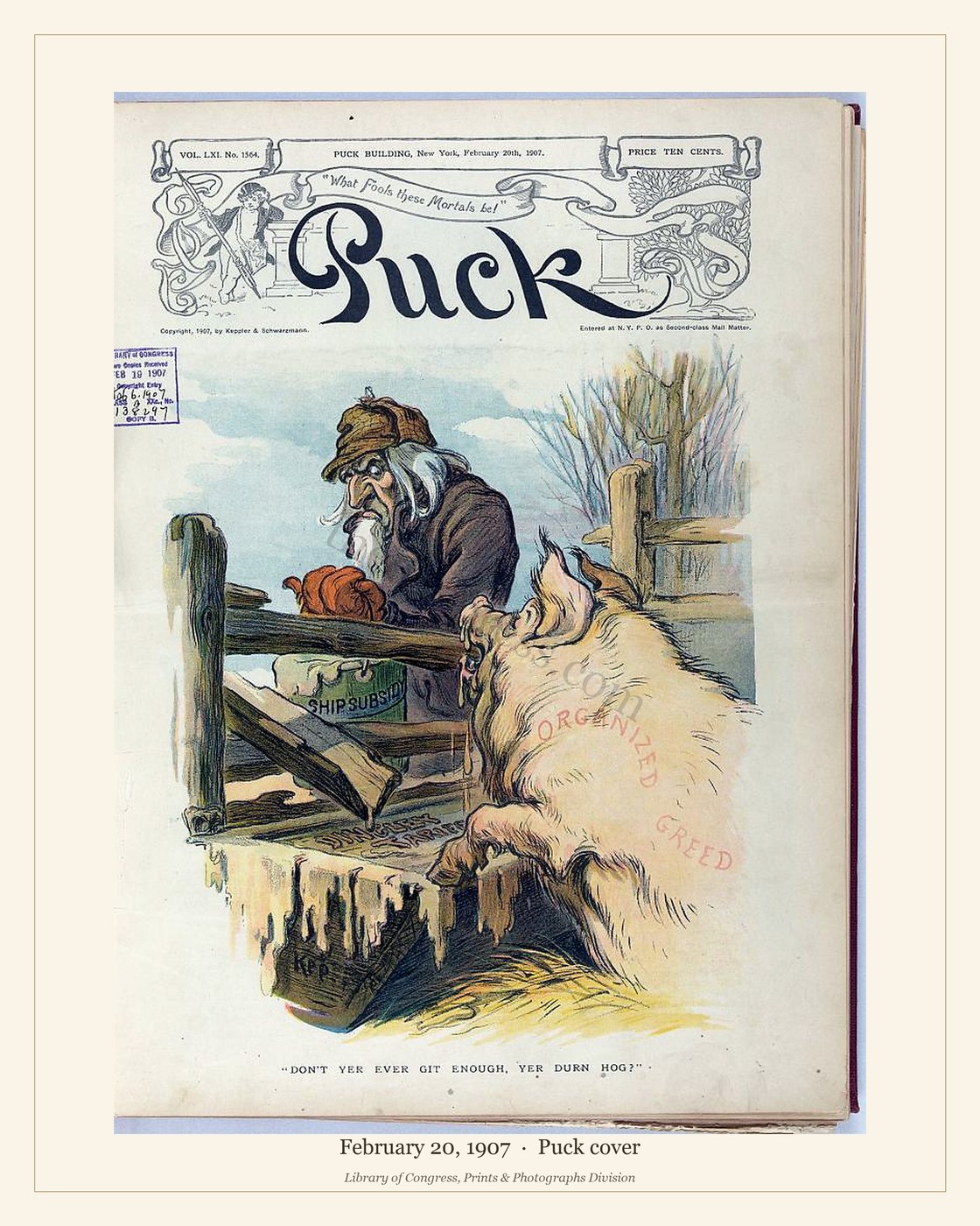 Puck cover — February 20, 1907 — watermarked preview