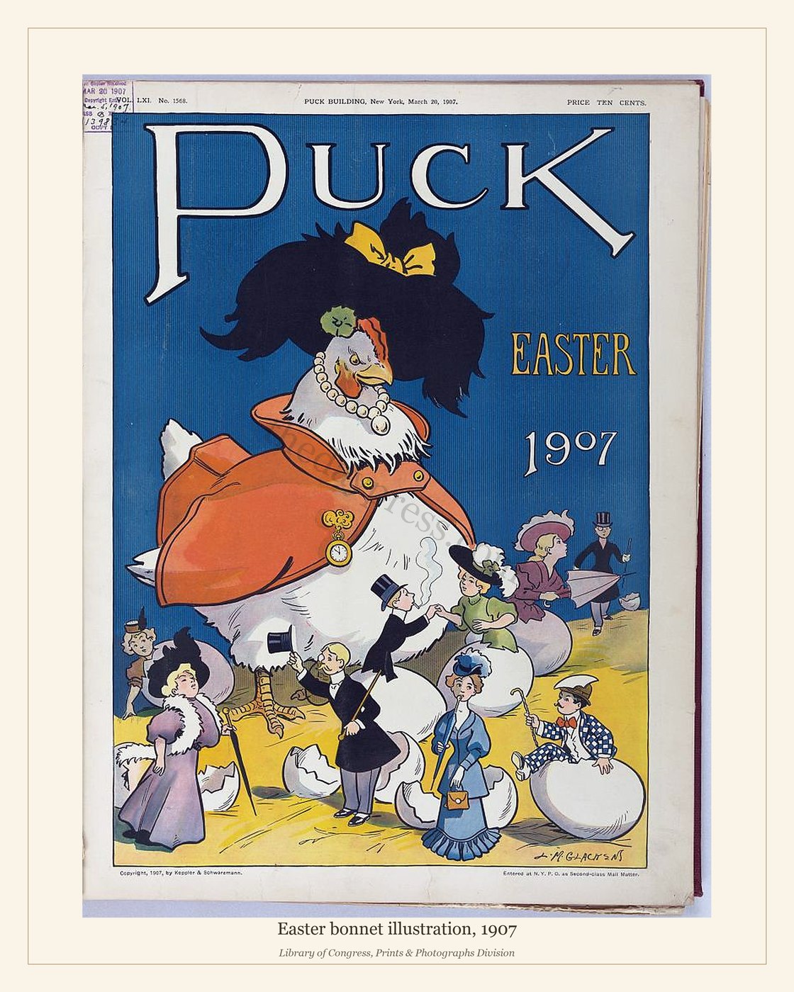 Easter bonnet illustration, 1907 — watermarked preview