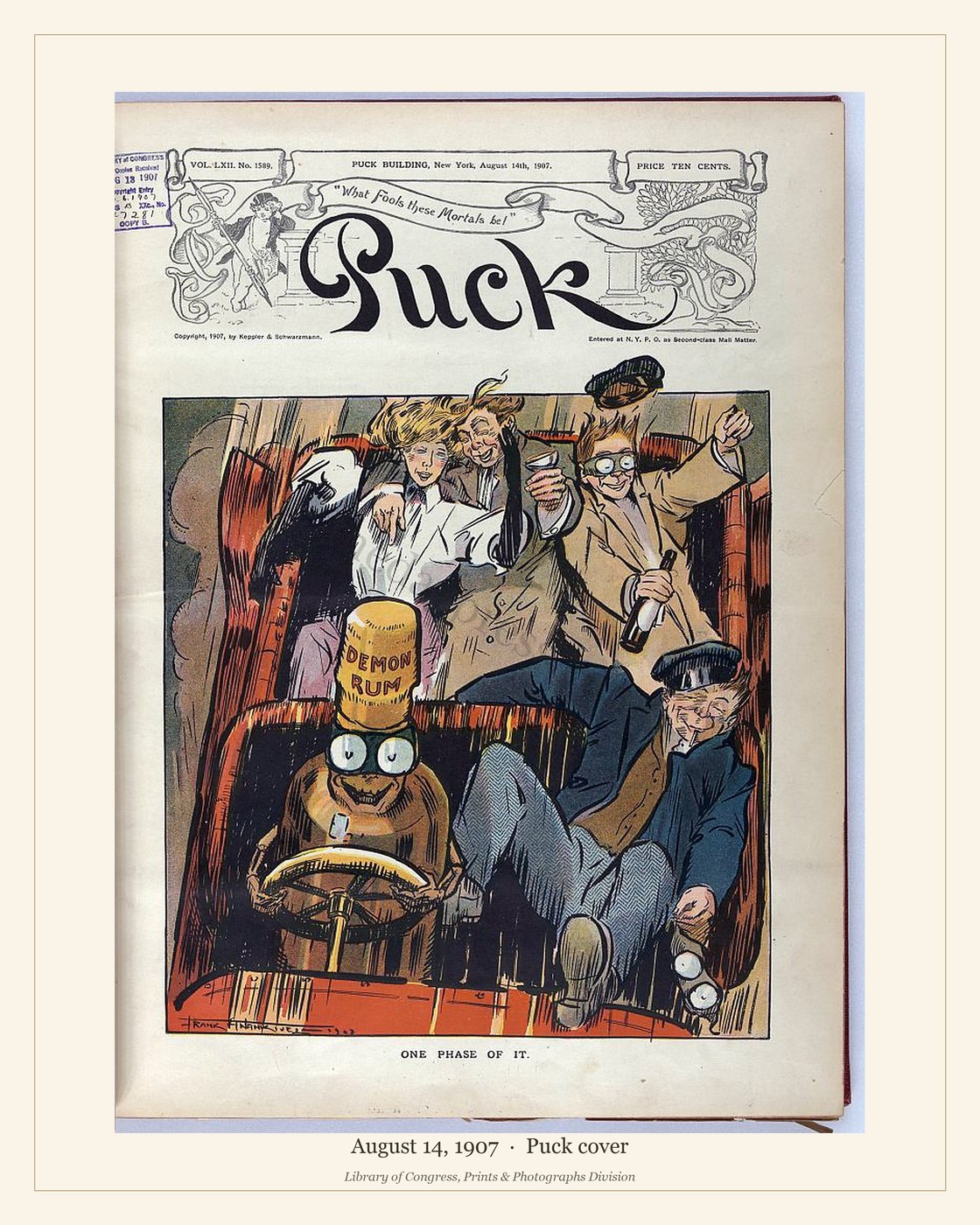 Puck cover — August 14, 1907 — watermarked preview