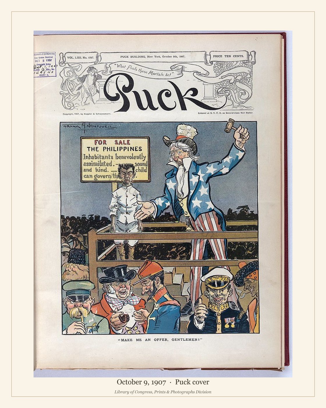 Puck cover — October 9, 1907 — watermarked preview