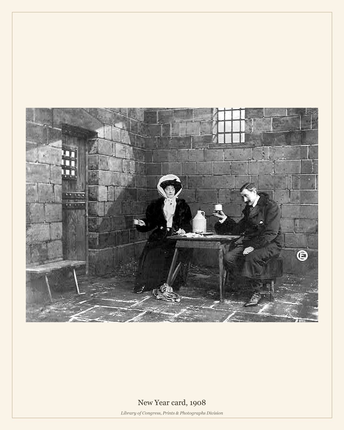 New Year card, 1908 — watermarked preview