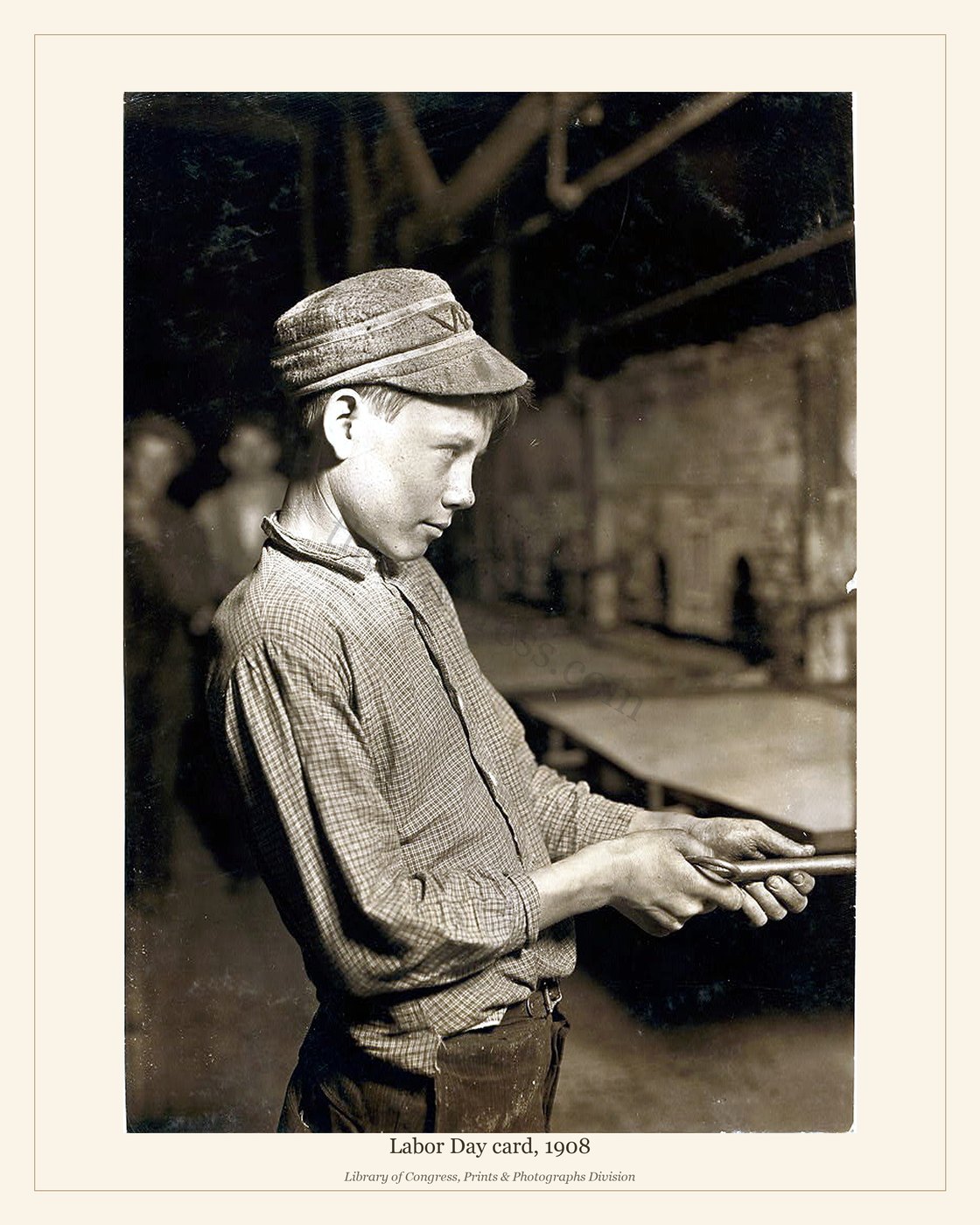 Labor Day card, 1908 — watermarked preview
