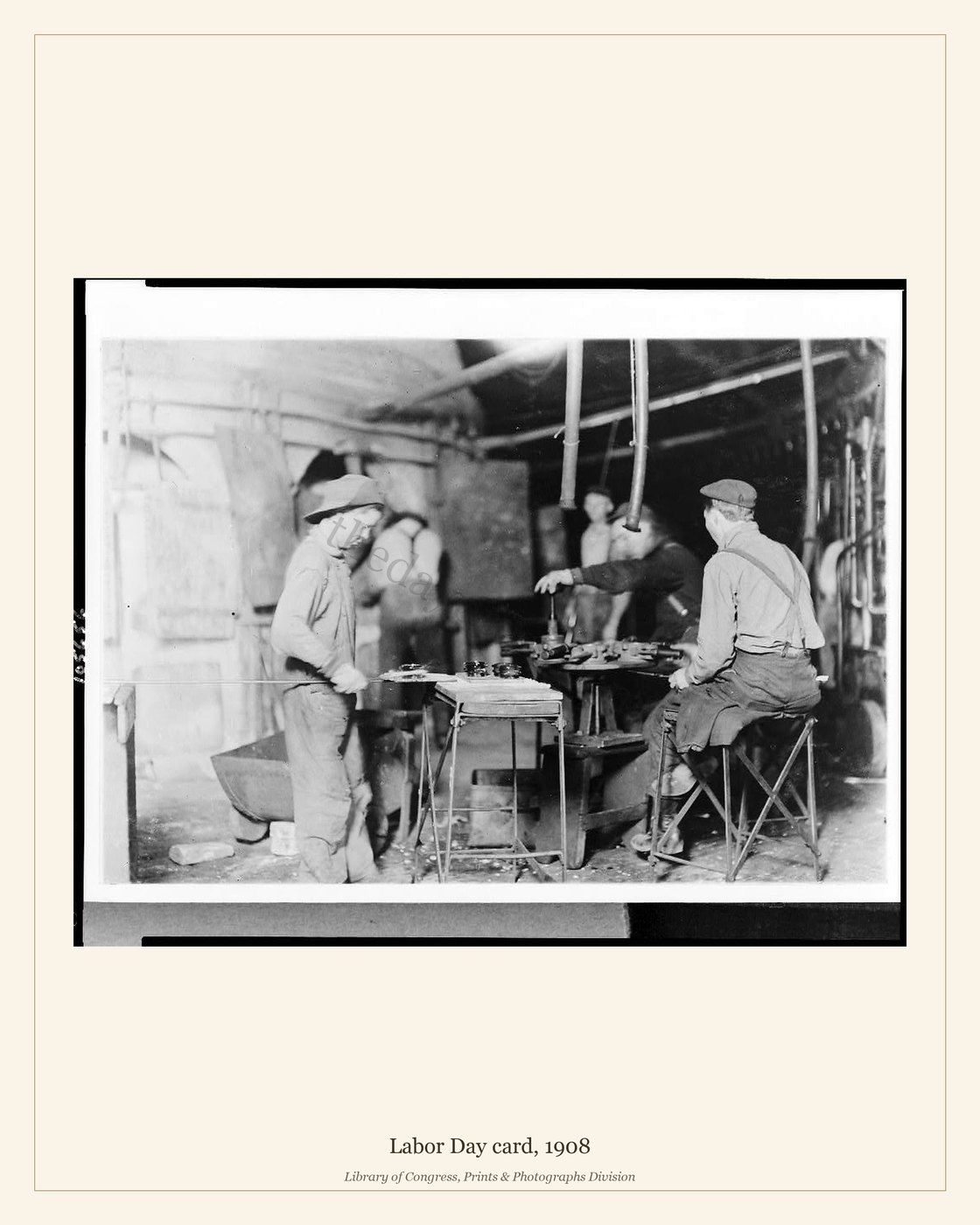Labor Day card, 1908 — watermarked preview