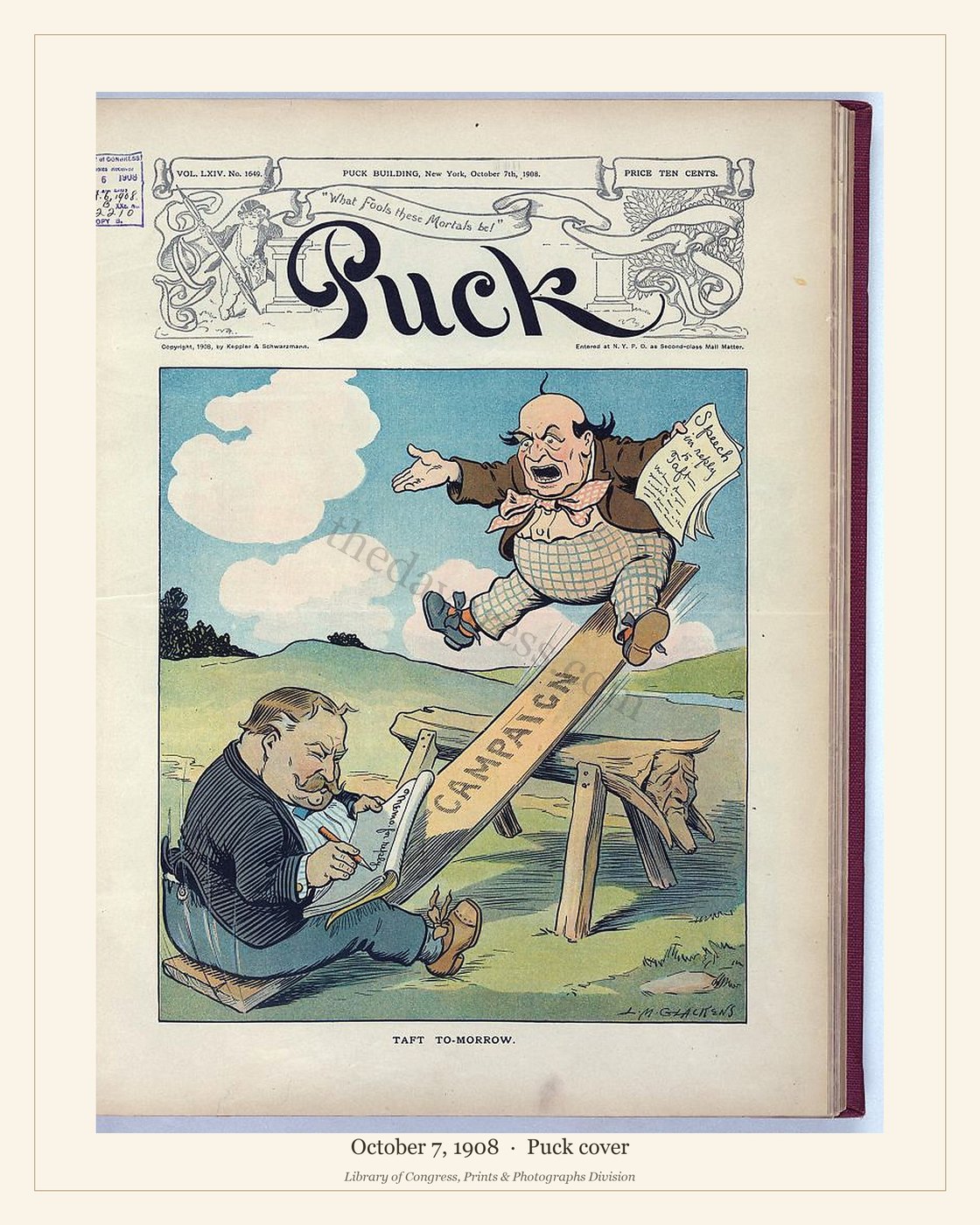Puck cover — October 7, 1908 — watermarked preview