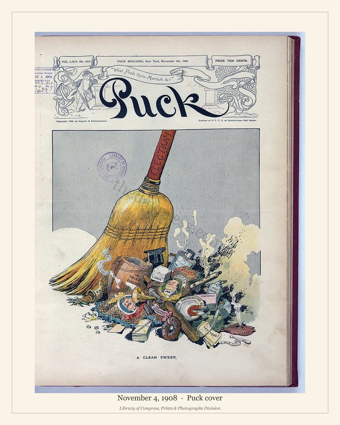 Puck cover — November 4, 1908 — watermarked preview