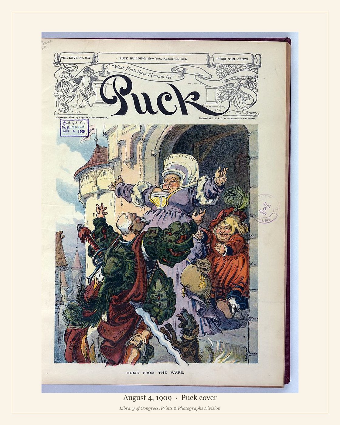 Puck cover — August 4, 1909 — watermarked preview