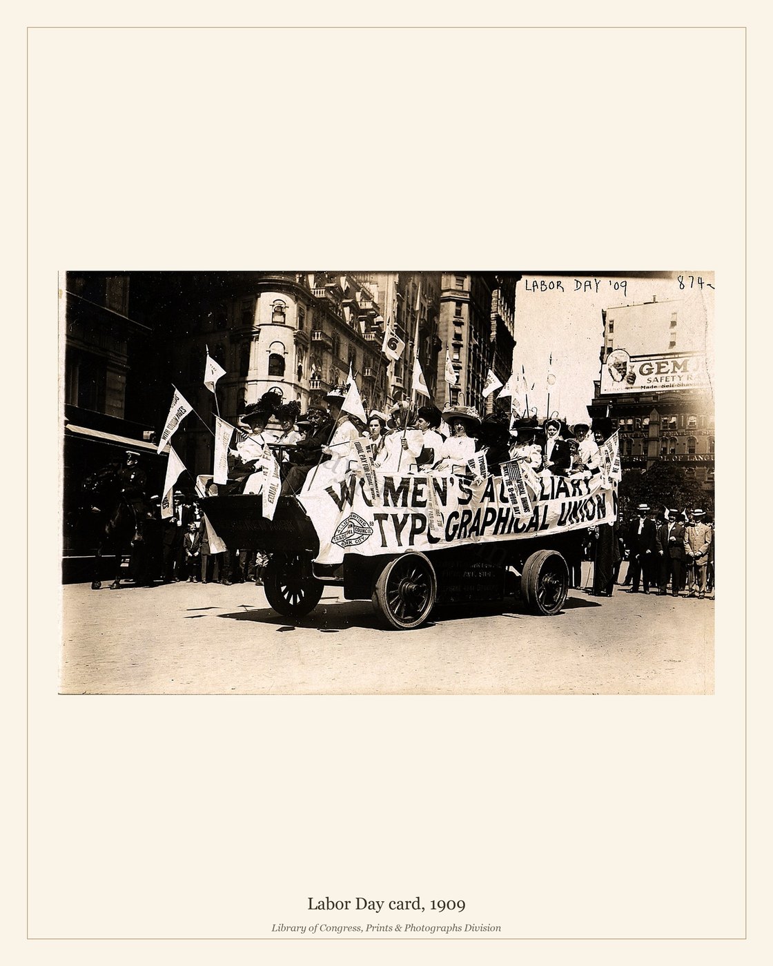 Labor Day card, 1909 — watermarked preview