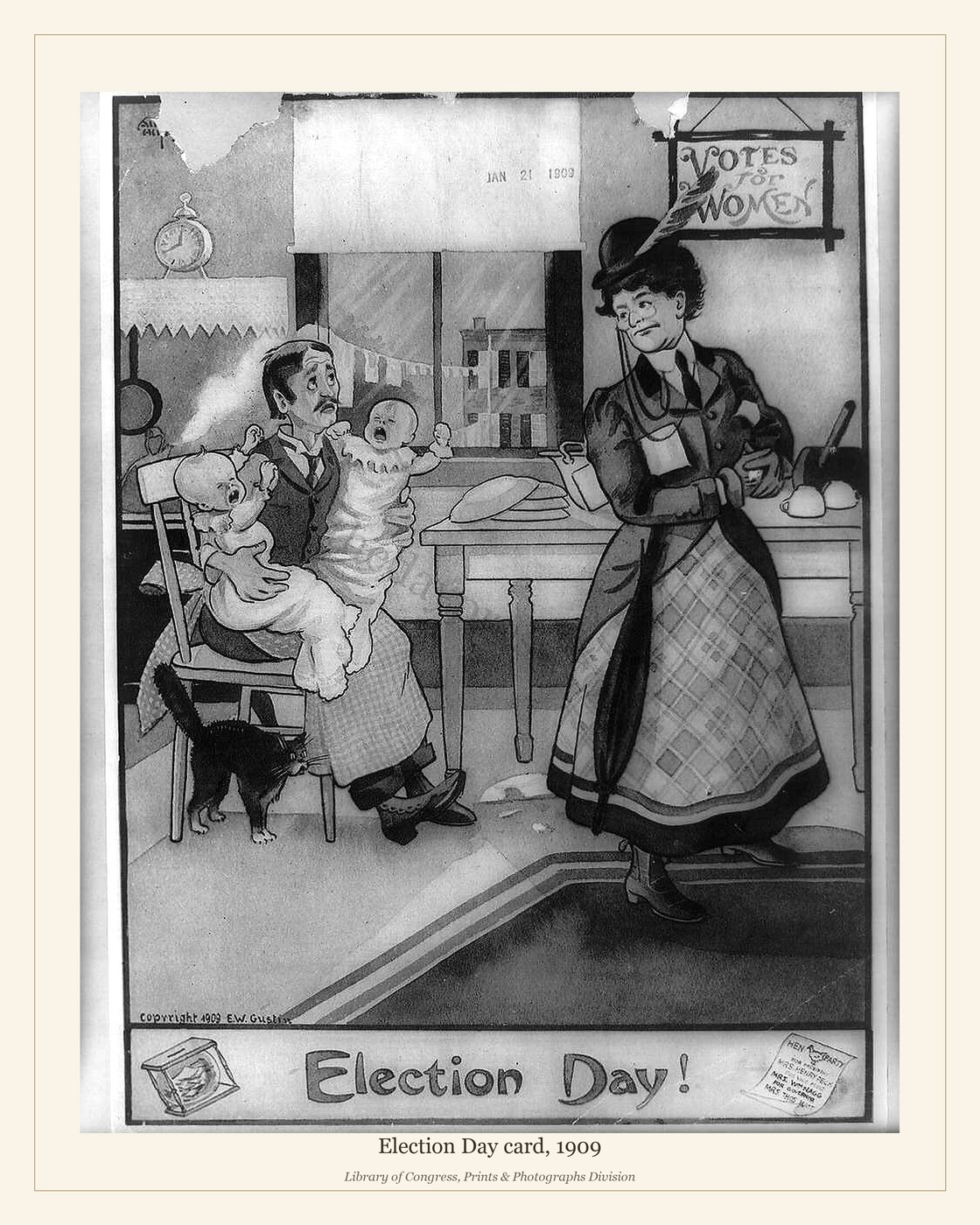 Election Day card, 1909 — watermarked preview