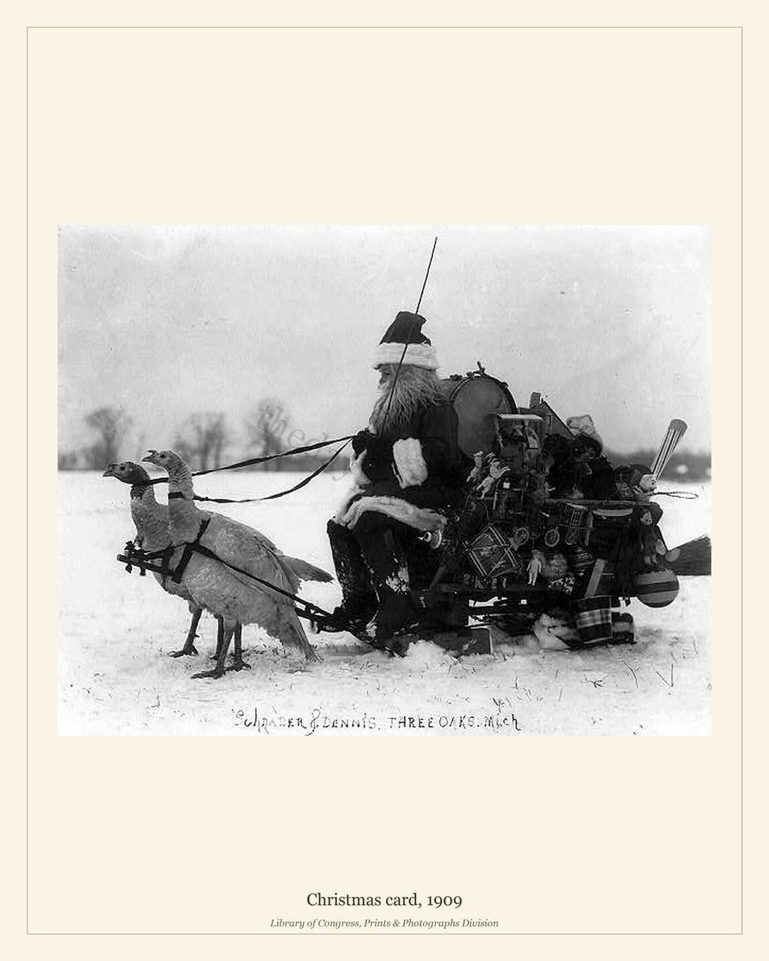 Christmas card, 1909 — watermarked preview