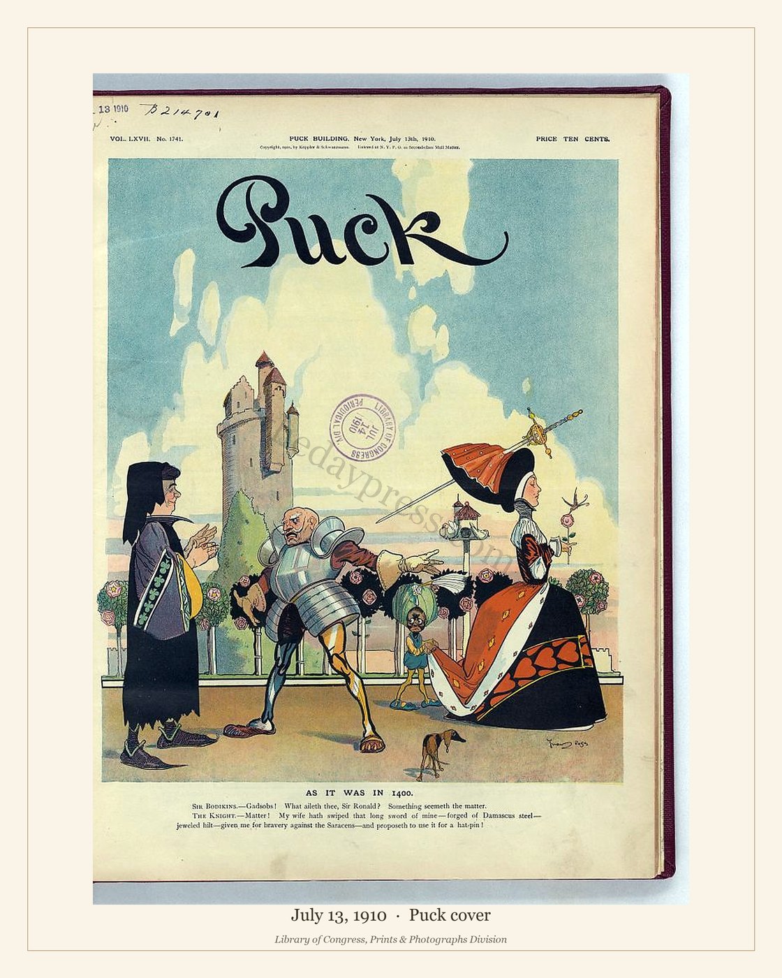 Puck cover — July 13, 1910 — watermarked preview