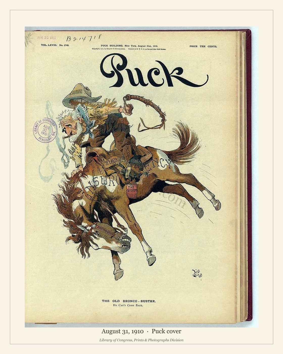Puck cover — August 31, 1910 — watermarked preview