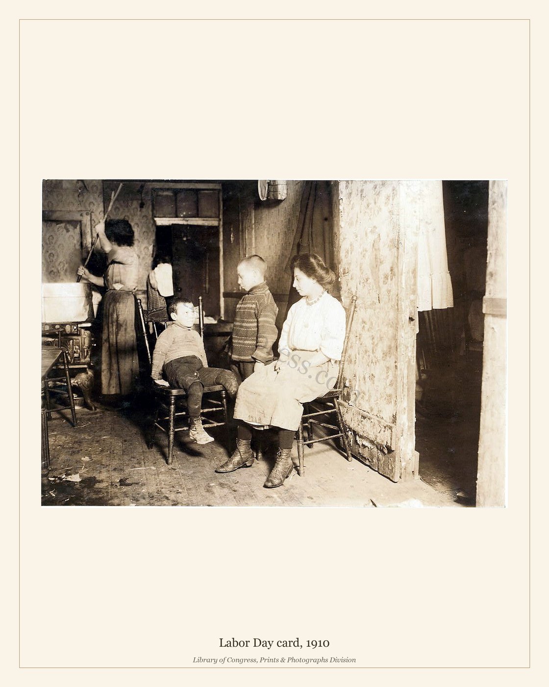 Labor Day card, 1910 — watermarked preview