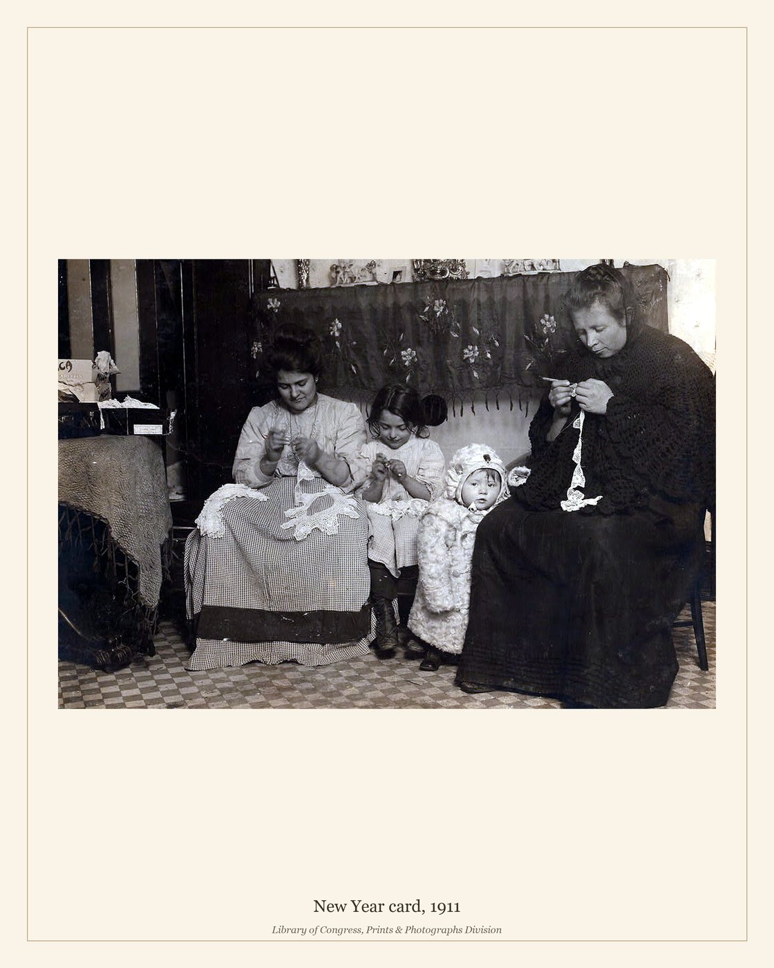 New Year card, 1911 — watermarked preview