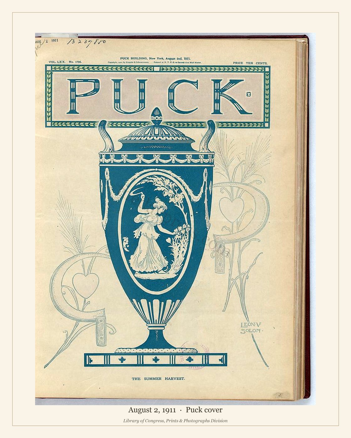 Puck cover — August 2, 1911 — watermarked preview