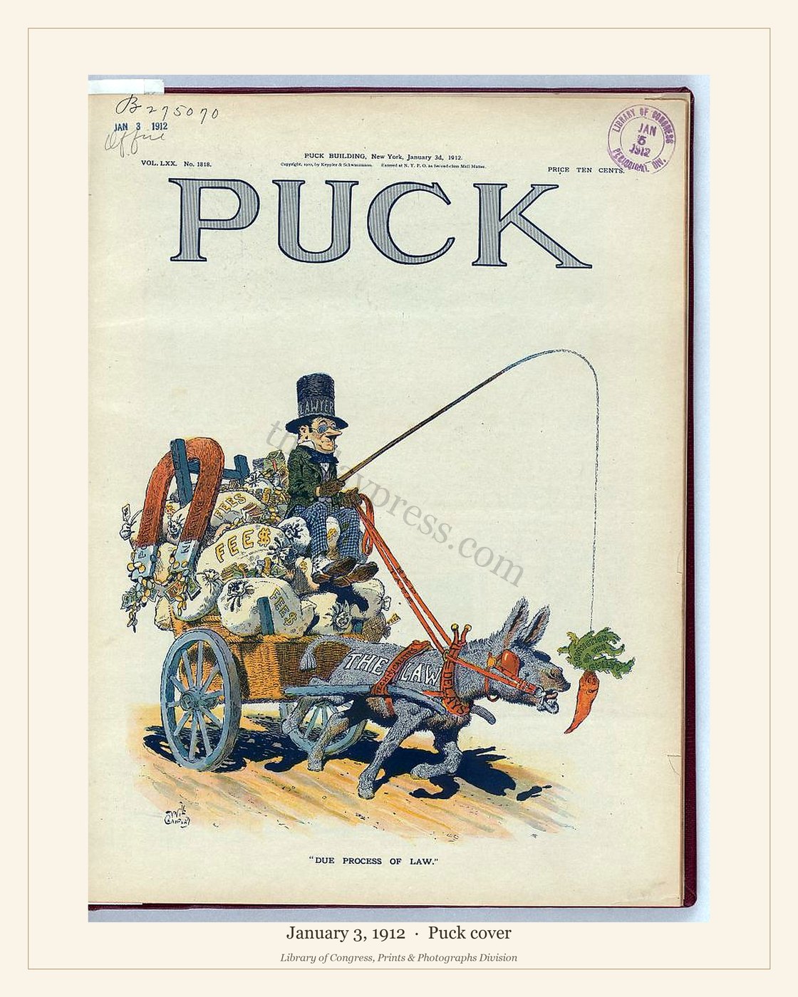 Puck cover — January 3, 1912 — watermarked preview