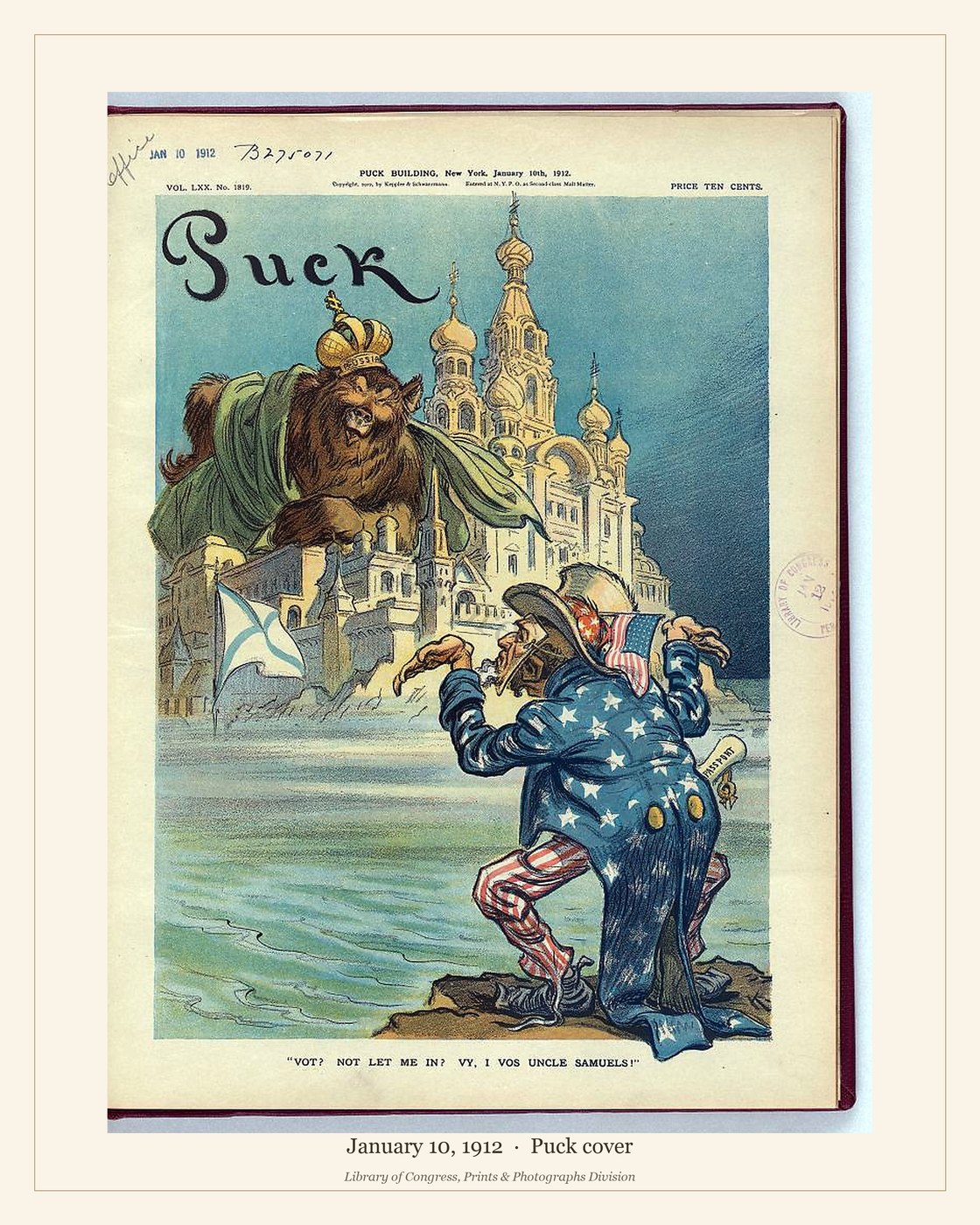 Puck cover — January 10, 1912 — watermarked preview