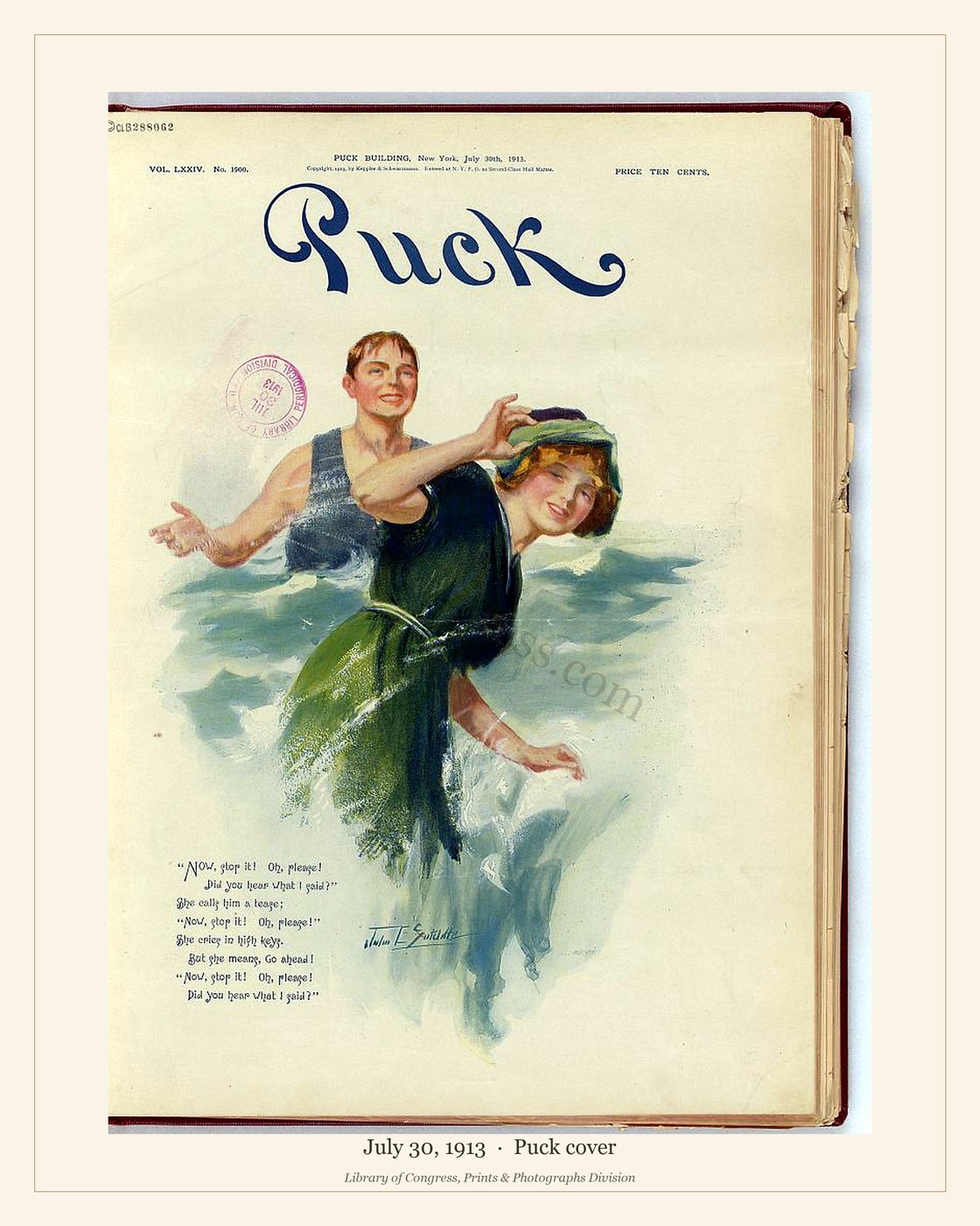 Puck cover — July 30, 1913 — watermarked preview